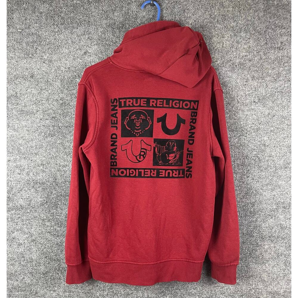 True Religion‎ Men's Classic Logo Graphic Full Zip Hoodie Red, SP - Picture 7 of 7